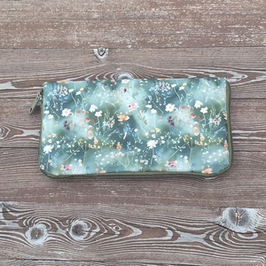 Zöld erdei rét -  nagyméretű cipzáros pénztárca, Táska & Tok, Pénztárca & Más tok, Pénztárca, Női pénztárca, Varrás, MESKA