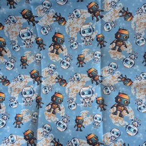 Robotok  - vízhatlan gyöngyvászon, Kellékek & szerszámok, Méteráru, Vászon, Gyöngyvászon, , MESKA