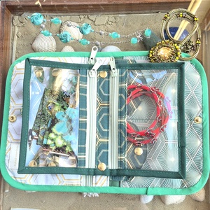 Zöld arany elegancia - ékszertartó utazós neszeszer - táska & tok - neszesszer - Meska.hu