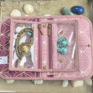 Bordó geometria - ékszertartó utazós neszeszer - táska & tok - neszesszer - Meska.hu