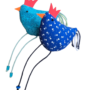 Lakásdekor - húsvéti tyúkok textilből - zöld és kék árnyalatok - ünnepi díszek, dekorációk - húsvéti díszek és dekorációk - húsvéti asztaldíszek - Meska.hu