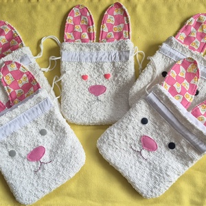 Húsvéti treat bag - nyuszi formájú nasitartó - ünnepi díszek, dekorációk - húsvéti díszek és dekorációk - húsvéti ajándékátadó - Meska.hu