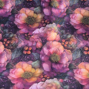 Lila felhővirágok - vízhatlan gyöngyvászon, Kellékek & szerszámok, Méteráru, Vászon, Gyöngyvászon, , MESKA