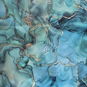 Türkiz tintafolt mintás gyöngyvászon - Meska.hu