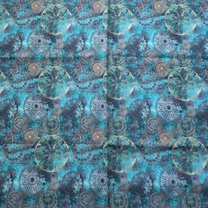Türkizzöld mandala minta - vízhatlan gyöngyvászon, Kellékek & szerszámok, Méteráru, Vászon, Gyöngyvászon, , MESKA