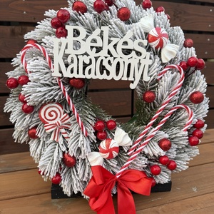 Karácsonyi cukorkás ajtódísz  - Meska.hu