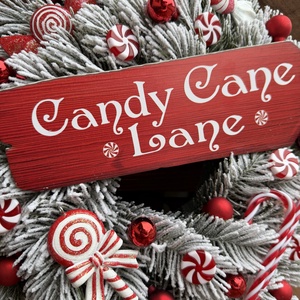 Candy cane, cukorkás karácsonyi ajtódísz, kopogtató - otthon & életmód - dekoráció - ajtó- és ablak dekoráció - ajtódísz & kopogtató - Meska.hu