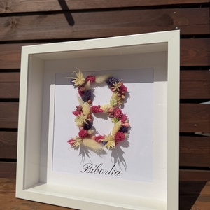 Egyedi szárított virágos betű képkeret névvel � személyre szabott ajándék  - baba - mama - babaszoba dekoráció - babanév dekoráció - Meska.hu