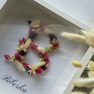 Egyedi szárított virágos betű képkeret névvel � személyre szabott ajándék  - baba - mama - babaszoba dekoráció - babanév dekoráció - Meska.hu