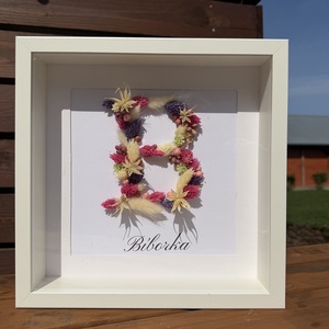 Egyedi szárított virágos betű képkeret névvel � személyre szabott ajándék  - baba - mama - babaszoba dekoráció - babanév dekoráció - Meska.hu