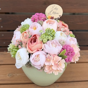 Anyák Napi tavaszi asztaldísz - otthon & életmód - virágdekoráció - virágdíszek - asztali virágdísz - Meska.hu