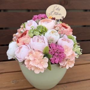 Anyák Napi tavaszi asztaldísz - otthon & életmód - virágdekoráció - virágdíszek - asztali virágdísz - Meska.hu