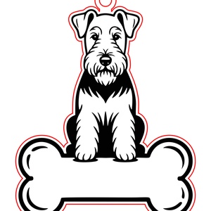Airedale terrier kutyás fa kulcstartó, Táska & Tok, Kulcstartó & Táskadísz, Kulcstartó, , MESKA
