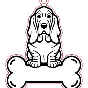 Basset hound kutyás fa kulcstartó � egyedi névvel - Meska.hu
