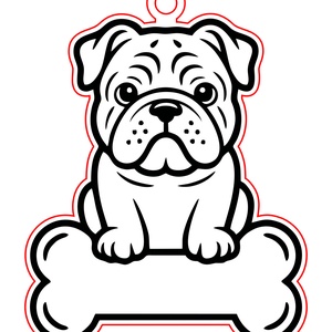Angol bulldog kutyás fa kulcstartó � egyedi névvel - Meska.hu