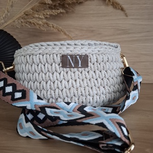 Horgolt búzaszemes crossbody, Táska & Tok, Kézitáska & válltáska, Vállon átvethető táska, Horgolás, MESKA