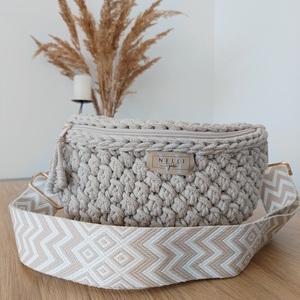 Alpesi mintás övtáska/crossbody, Táska & Tok, Kézitáska & válltáska, Vállon átvethető táska, Horgolás, MESKA