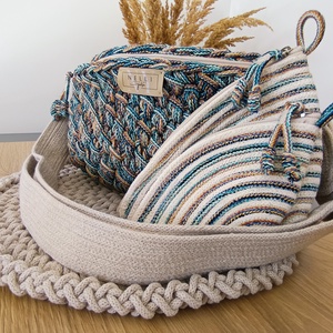 Alpesi mintás limitált fonalas övtáska/crossbody - nesszeszerrel és kulcstartóval - táska & tok - kézitáska & válltáska - vállon átvethető táska - Meska.hu