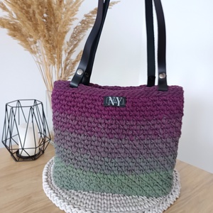 különleges ombre zsinórfonalas válltáska, Táska & Tok, Kézitáska & válltáska, Vállon átvethető táska, Horgolás, MESKA