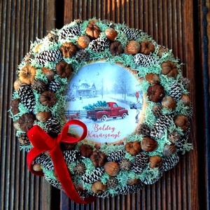 Natúr terméses ajtókopogtató, Karácsony, Adventi díszek, Adventi ajtódísz, , MESKA