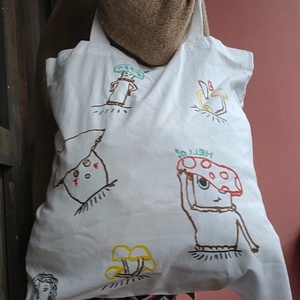 Gombás vászontatyi  - Meska.hu