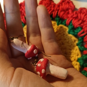 Gomba fülbevaló - légyölő galóca (Amanita muscaria) - Meska.hu