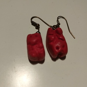 Piros gumimaci fülbevaló - ékszer - fülbevaló - lógó fülbevaló - Meska.hu