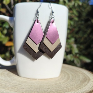 Bézs- rózsaszín gyémánt bőr füli  - Meska.hu