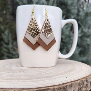 Bézs- rózsaszín gyémánt bőr füli  - Meska.hu