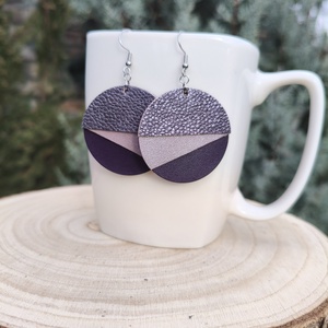 Lila  félhold bőr füli  - Meska.hu