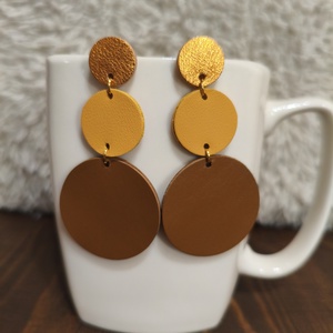 Narancs körök bőr füli  - Meska.hu