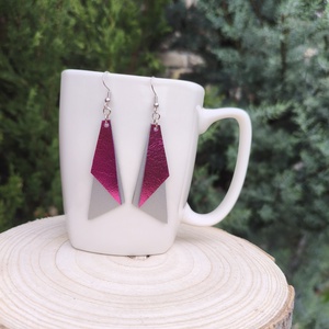 Ezüst magenta füli  - ékszer - fülbevaló - lógó fülbevaló - Meska.hu