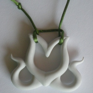 Tulipán Nő exkluzív porcelán nyakék - ékszer - nyaklánc - medálos nyaklánc - Meska.hu