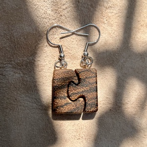 Puzzle füli - ékszer - fülbevaló - lógó fülbevaló - Meska.hu