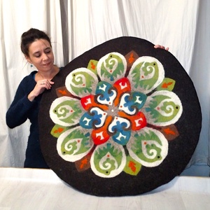 Nemez mandala - sötétbarna - otthon & életmód - lakástextil - falvédő - Meska.hu