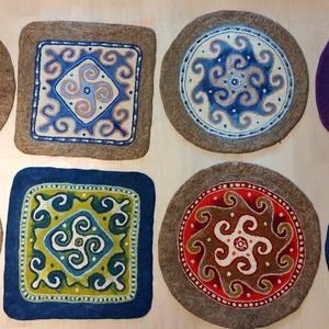 Nemez ülőpárna-csomag, kézzel készült - otthon & életmód - lakástextil - székpárna, huzat - Meska.hu