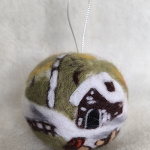 Tűnemezelt karácsonyfadísz - téli táj - karácsony - karácsonyi lakásdekoráció - karácsonyfadíszek - Meska.hu