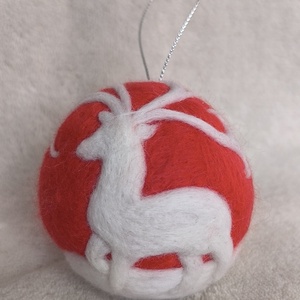 Tűnemezelt karácsonyfadísz - szarvas - Meska.hu