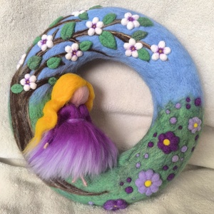 Tavasztündér tűnemezelt ajtódísz  - Meska.hu