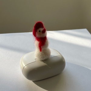 Legkisebb hóember , Otthon & Életmód, Dekoráció, Ajtó- és ablak dekoráció, Ajtódísz & Kopogtató, Nemezelés, MESKA