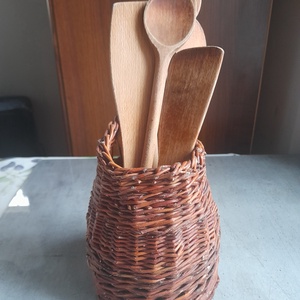 Rusztikus fakanáltartó, Otthon & Életmód, Konyhafelszerelés, tálalás, Sütés, főzés, Fakanál & Fakanáltartó, Fonás (csuhé, gyékény, stb.), MESKA