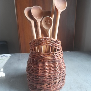 Rusztikus fakanáltartó - otthon & életmód - konyhafelszerelés, tálalás - sütés, főzés - fakanál & fakanáltartó - Meska.hu