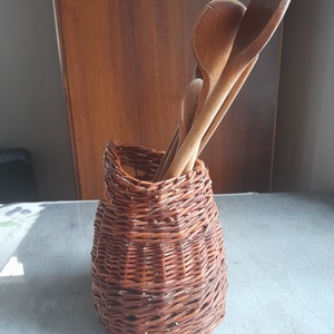 Rusztikus fakanáltartó - otthon & életmód - konyhafelszerelés, tálalás - sütés, főzés - fakanál & fakanáltartó - Meska.hu