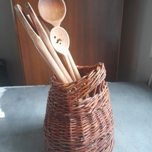 Rusztikus fakanáltartó - otthon & életmód - konyhafelszerelés, tálalás - sütés, főzés - fakanál & fakanáltartó - Meska.hu