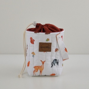 Kis méretű behúzós projekt táska kézimunkához (erdei állatos), Táska & Tok, Kézitáska & válltáska, Kézitáska, Varrás, MESKA