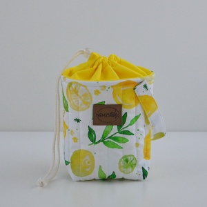 Kis méretű behúzós projekt táska kézimunkához (citromos), Táska & Tok, Kézitáska & válltáska, Kézitáska, Varrás, MESKA