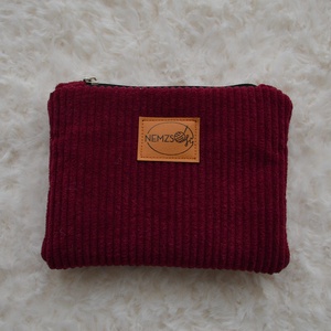 Kis cipzáros nesszeszer (bordó kordbársony), Táska & Tok, Kézitáska & válltáska, Belső rendező, Varrás, MESKA