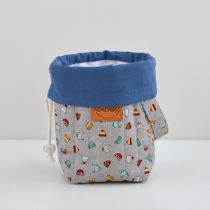 Kis méretű behúzós projekt táska kézimunkához (téli sapkás) - táska & tok - kézitáska & válltáska - kézitáska - Meska.hu