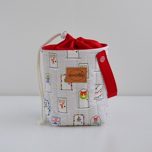 Kis méretű behúzós projekt táska kézimunkához (karácsonyi ajtós), Táska & Tok, Kézitáska & válltáska, Kézitáska, Varrás, MESKA