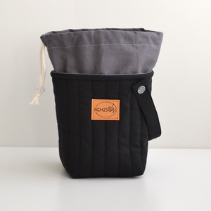 Kis méretű behúzós projekt táska kézimunkához (fekete) - táska & tok - kézitáska & válltáska - kézitáska - Meska.hu